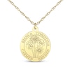 Thumbnail Image 1 of Family Name & Birth Flower Circle Necklace 10K Yellow Gold-Plated Sterling Silver 18"