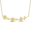Thumbnail Image 1 of Birth Flower Curved Bar Necklace 10K Yellow Gold-Plated Sterling Silver 18"