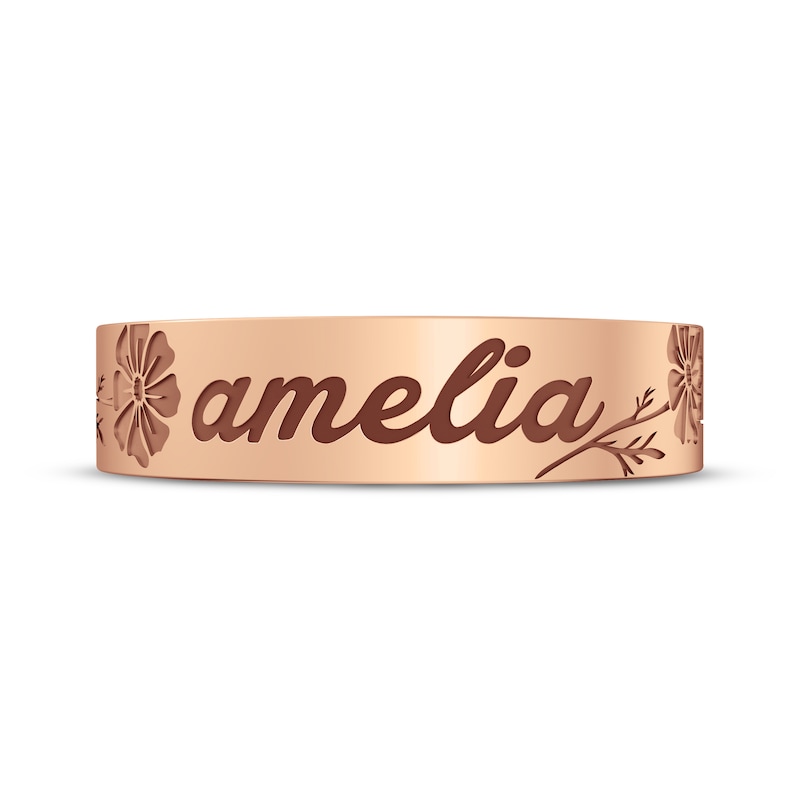 Main Image 3 of Name & Flower Ring 14K Rose Gold