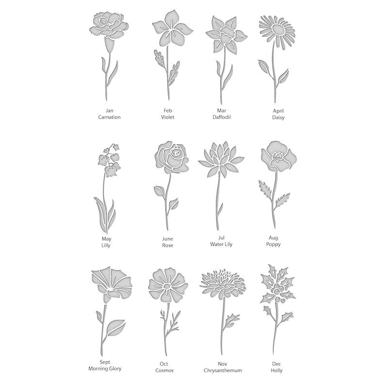 Main Image 5 of Name & Flower Ring Sterling Silver