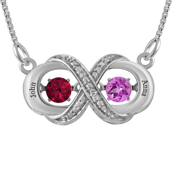 Unstoppable Love Couple's Infinity Necklace (2 Stones and Lines)