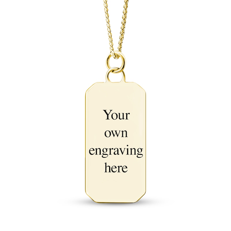 Main Image 2 of Men's Photo Dog Tag Necklace 10K Yellow Gold-Plated Sterling Silver 22"