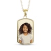 Thumbnail Image 1 of Dog Tag Photo Beaded Frame Necklace 10K Yellow Gold-Plated Sterling Silver 18"