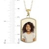 Thumbnail Image 4 of Dog Tag Photo Beaded Frame Necklace 10K Yellow Gold-Plated Sterling Silver 18"