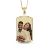 Thumbnail Image 1 of Men's Beaded Edge Dog Tag Photo Necklace 10K Yellow Gold-Plated Sterling Silver (4 Lines) 22"