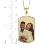 Thumbnail Image 4 of Men's Beaded Edge Dog Tag Photo Necklace 10K Yellow Gold-Plated Sterling Silver (4 Lines) 22"
