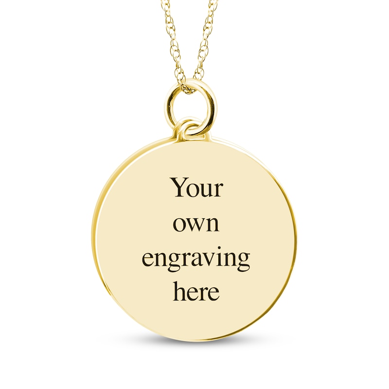 Main Image 2 of Double Round Photo & Handwritten Message Swivel Necklace 10K Yellow Gold-Plated Sterling Silver 18"