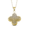Thumbnail Image 1 of Your Own Fingerprint Clover Necklace 10K Yellow Gold-Plated Sterling Silver 18"