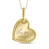 Thumbnail Image 1 of Handwriting Engravable Heart Disc with Rope Edge Necklace 10K Yellow Gold-Plated Sterling Silver 18"