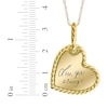 Thumbnail Image 2 of Handwriting Engravable Heart Disc with Rope Edge Necklace 10K Yellow Gold-Plated Sterling Silver 18"