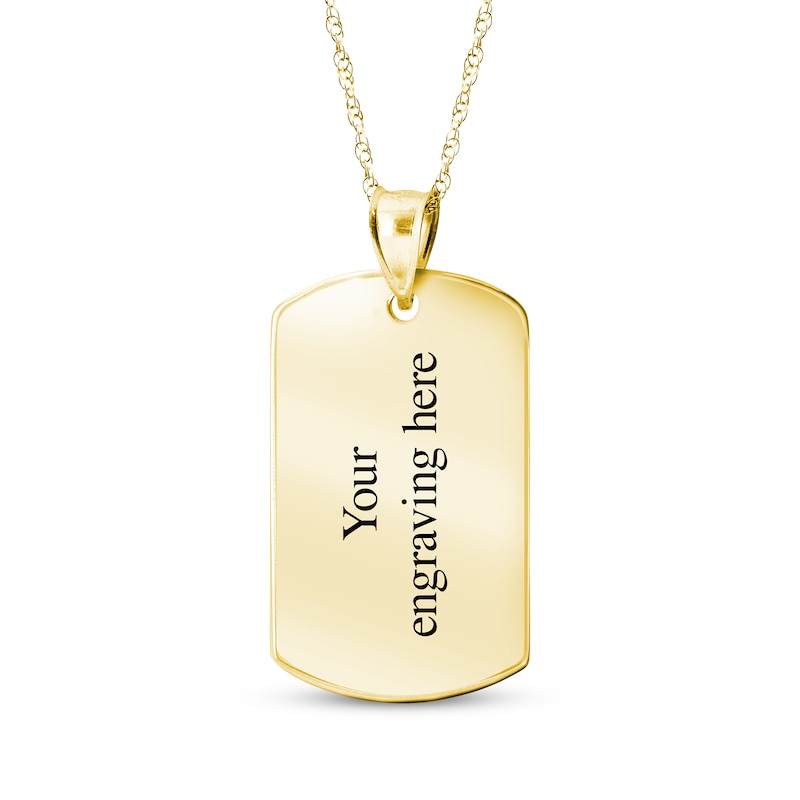 Main Image 2 of Dog Tag Fingerprint Necklace 10K Yellow Gold-Plated Sterling Silver (1 Name, 1 Date and 2 Lines) 18"