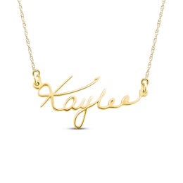 Your Own Handwriting Name Necklace 10K Yellow Gold-Plated Sterling Silver 18"