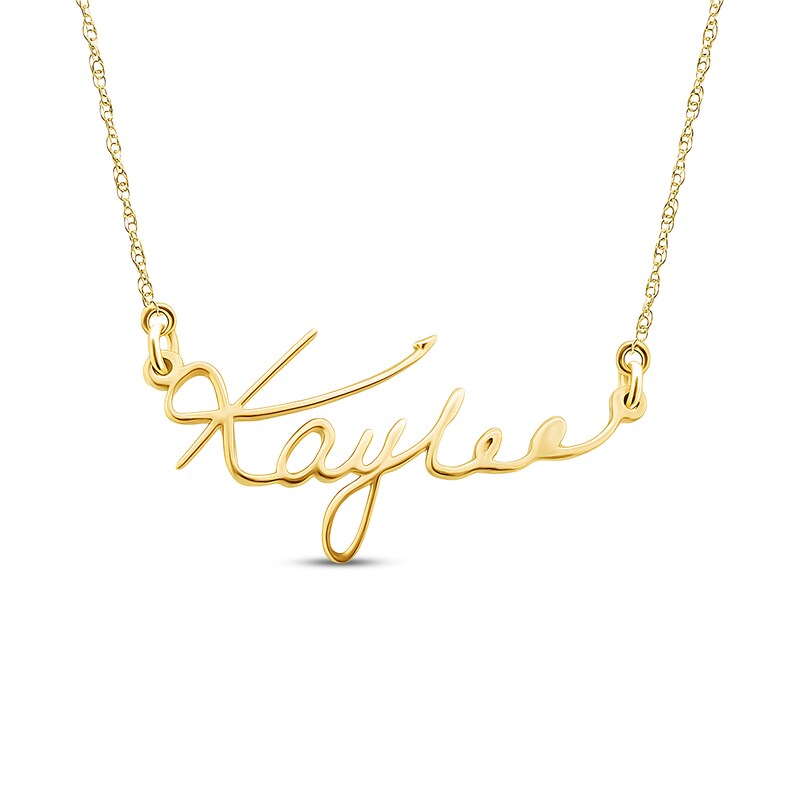 Main Image 1 of Your Own Handwriting Name Necklace 10K Yellow Gold-Plated Sterling Silver 18"