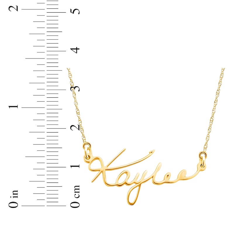 Main Image 3 of Your Own Handwriting Name Necklace 10K Yellow Gold-Plated Sterling Silver 18"