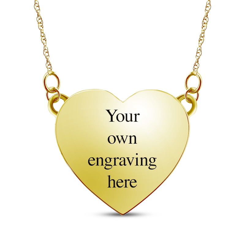 Main Image 2 of Your Own Fingerprint Heart Necklace 10K Yellow Gold-Plated Sterling Silver 18"