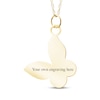 Thumbnail Image 2 of Your Own Fingerprint Tilted Butterfly Necklace 10K Yellow Gold-Plated Sterling Silver 18"