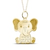Thumbnail Image 1 of Elephant Baby Birth Stats Necklace 10K Yellow Gold-Plated Sterling Silver 18"