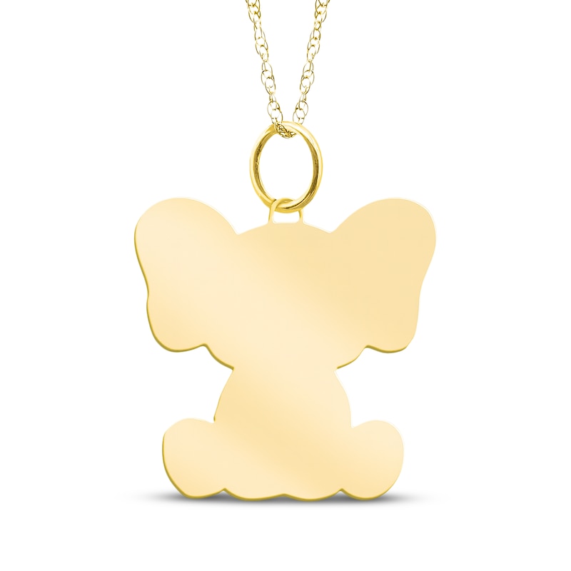 Main Image 2 of Elephant Baby Birth Stats Necklace 10K Yellow Gold-Plated Sterling Silver 18"