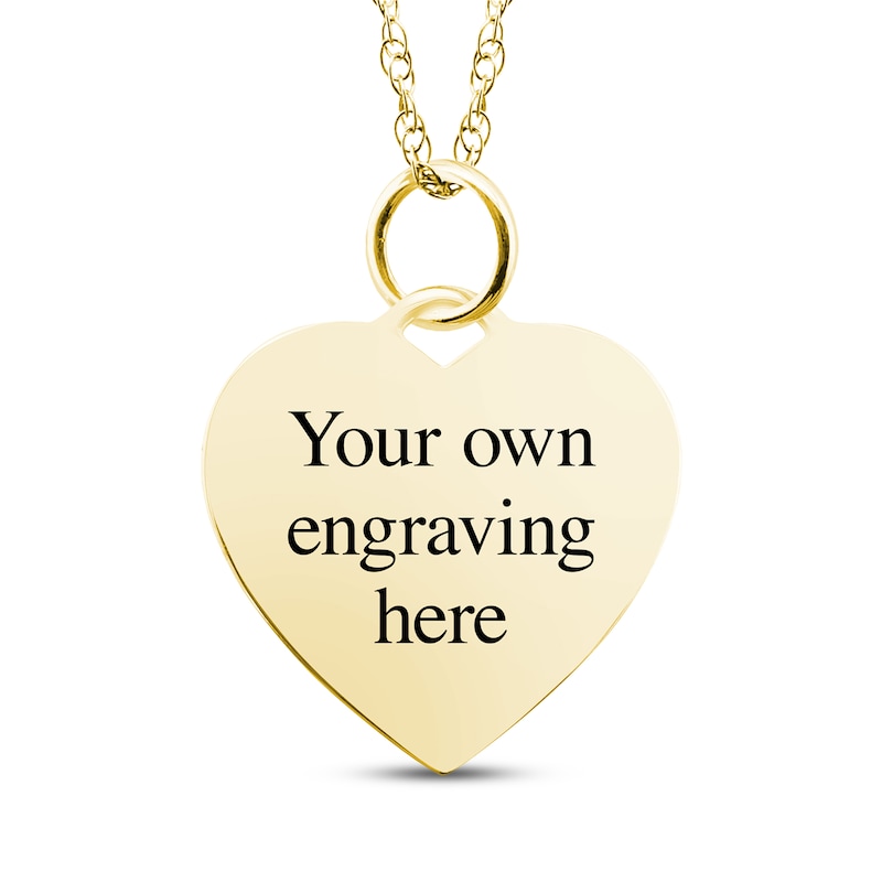 Main Image 2 of Small Heart Photo Charm Necklace 10K Yellow Gold-Plated Sterling Silver 18"