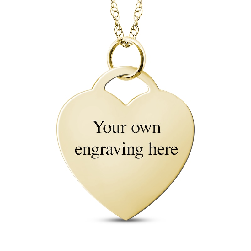 Main Image 2 of Flat Small Heart Photo Charm Necklace 10K Yellow Gold-Plated Sterling Silver 18"