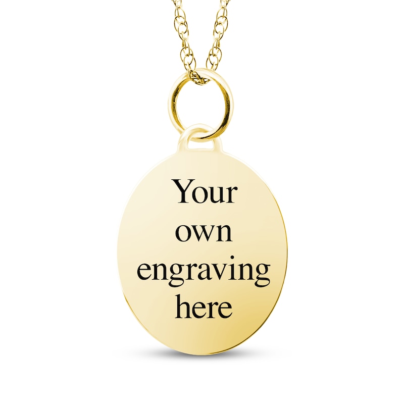 Main Image 2 of Small Oval Photo Charm Necklace 10K Yellow Gold-Plated Sterling Silver 18"