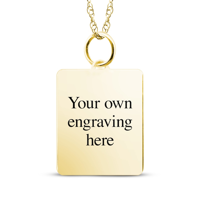 Main Image 2 of Small Rectangle Photo Charm Necklace 10K Yellow Gold-Plated Sterling Silver 18"
