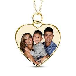 Medium Heart Photo Charm Necklace 10K Yellow Gold-Plated Sterling Silver 18"