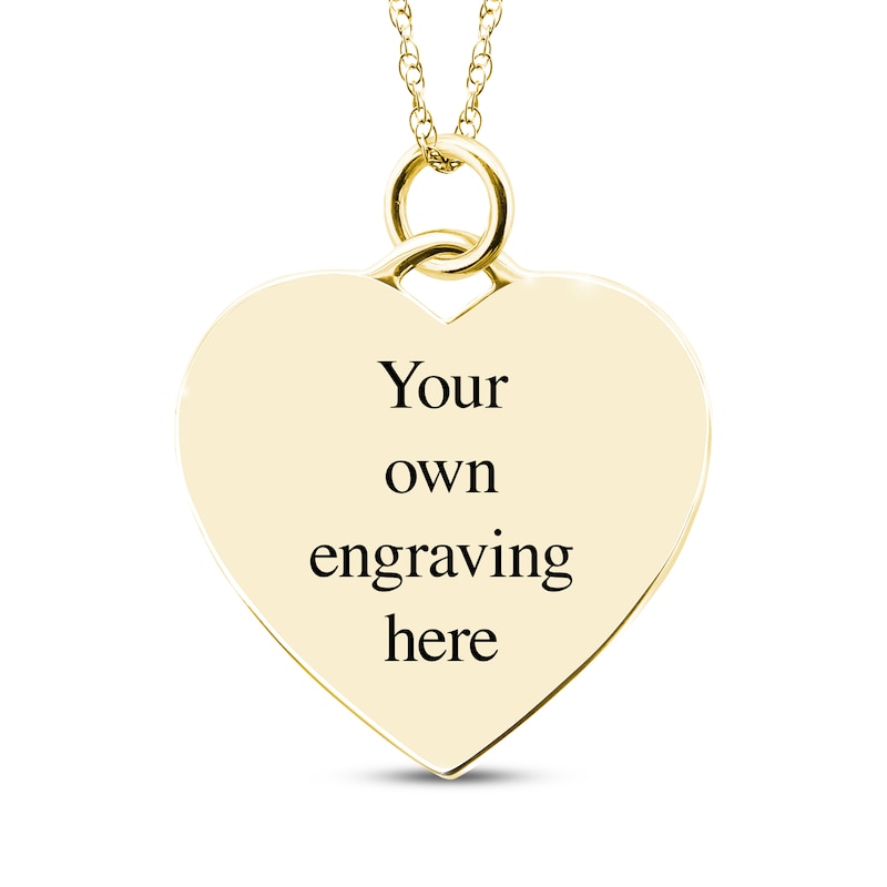 Main Image 2 of Medium Heart Photo Charm Necklace 10K Yellow Gold-Plated Sterling Silver 18"