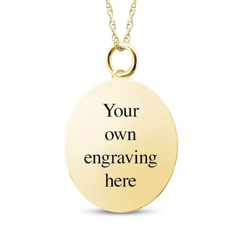 Main Image 2 of Medium Oval Photo Charm Necklace 10K Yellow Gold-Plated Sterling Silver 18"