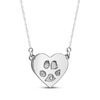 Thumbnail Image 1 of Paw Print Pet Heart Necklace Sterling Silver 18"