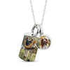Thumbnail Image 1 of Double Pet Photo Dog Tag & Round Charm Necklace Sterling Silver 18"