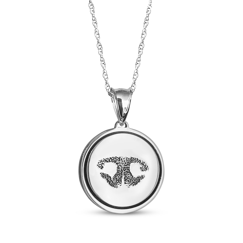 Main Image 1 of Nose Print Pet Disc Necklace Sterling Silver 18"