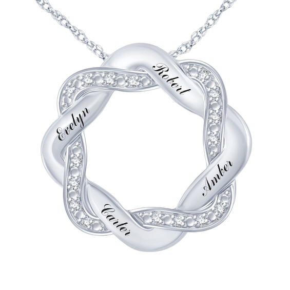 Family & Mother's Circle Necklace (4 Lines)