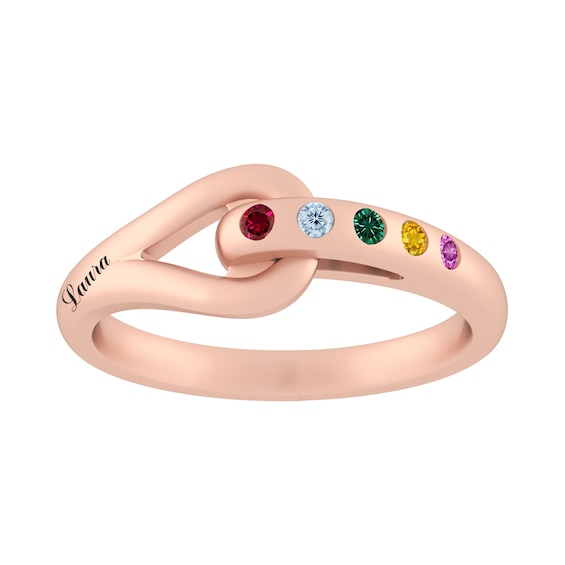 Love + Be Loved Birthstone Family & Mother's Ring (1-5 Stones and 1 Line)