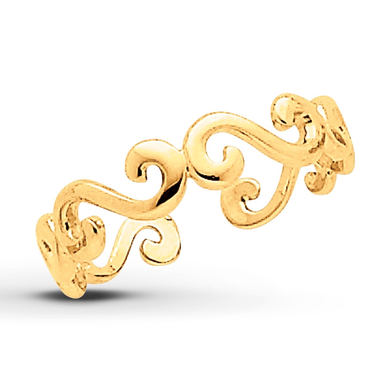 Main Image 1 of Swirl Toe Ring 14K Yellow Gold