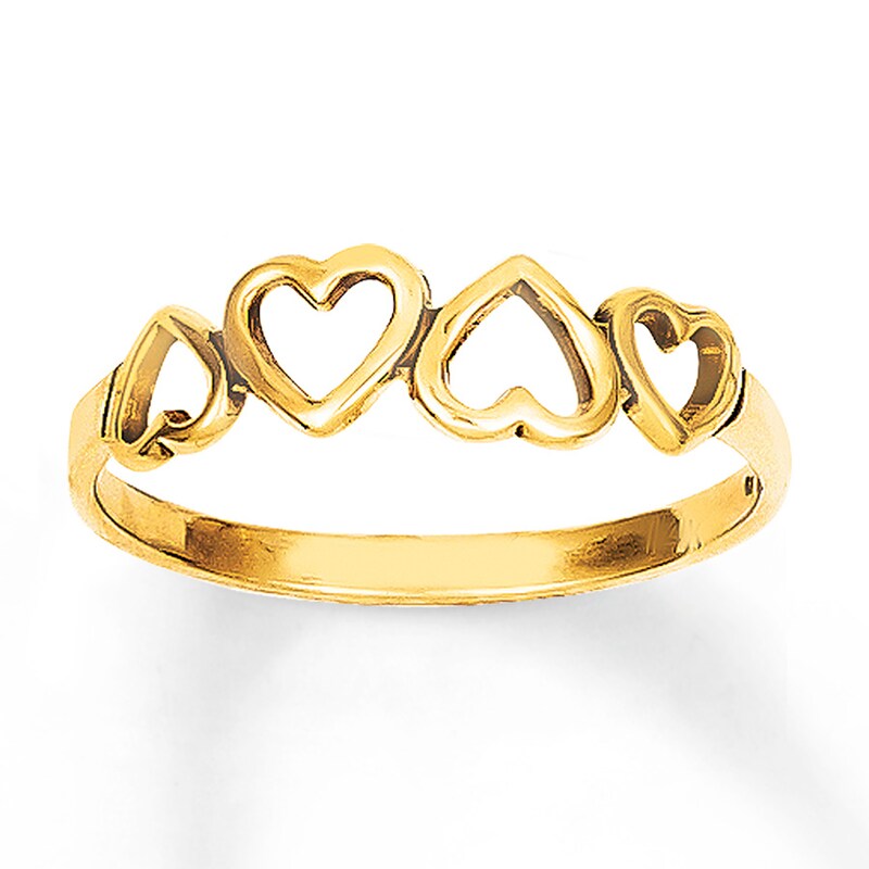 Hearts Ring 14K Yellow Gold