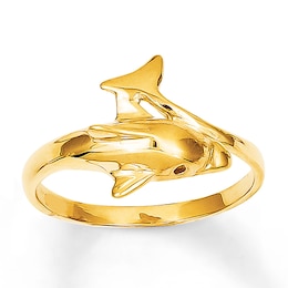 Dolphin Ring 14K Yellow Gold