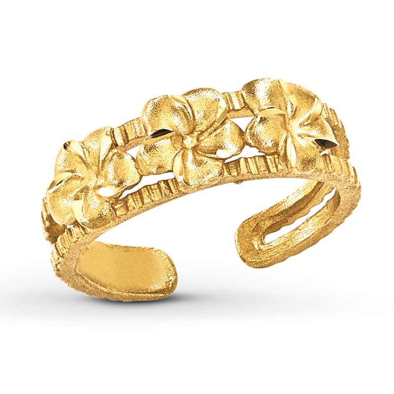 Main Image 1 of Plumeria Toe Ring 14K Yellow Gold