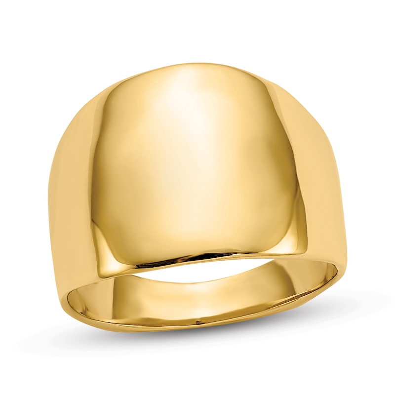 Wide Dome Ring 14K Yellow Gold