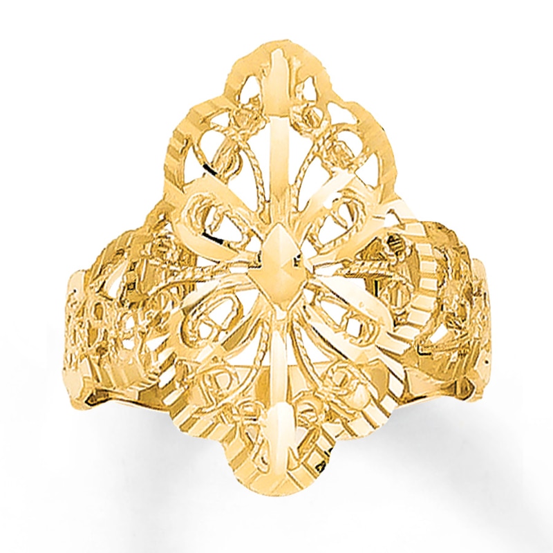 Butterfly Filigree Ring 14K Yellow Gold