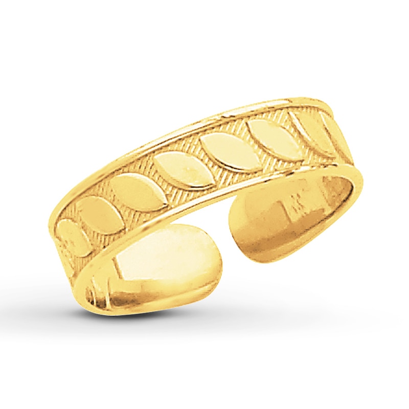 Main Image 1 of Leaf Design Toe Ring 14K Yellow Gold