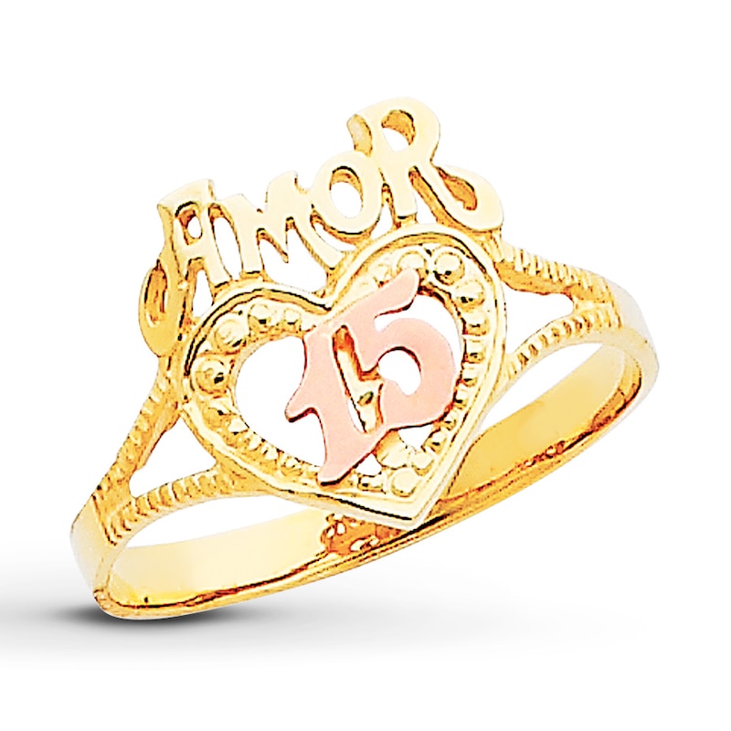 Main Image 1 of Sweet 15 Ring 14K Two-Tone Gold