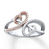 Thumbnail Image 0 of Open Hearts Ring 1/6 ct tw Diamonds Sterling Silver & 10K Rose Gold