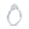Thumbnail Image 1 of Diamond Double Halo Twist Engagement Ring 1/2 ct tw 10K White Gold