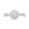 Thumbnail Image 2 of Diamond Double Halo Twist Engagement Ring 1/2 ct tw 10K White Gold