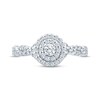 Thumbnail Image 2 of Diamond Double Halo Twist Engagement Ring 1/2 ct tw 10K White Gold