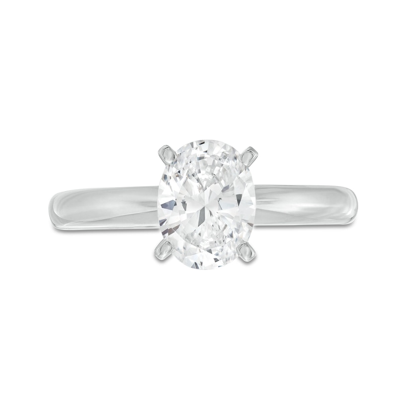 Oval-Cut Diamond Solitaire Engagement Ring 1-1/2 ct tw 14K White Gold (I/I1)