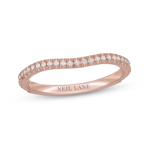 Neil Lane Diamond Contoured Wedding Band 1/5 ct tw 14K Rose Gold