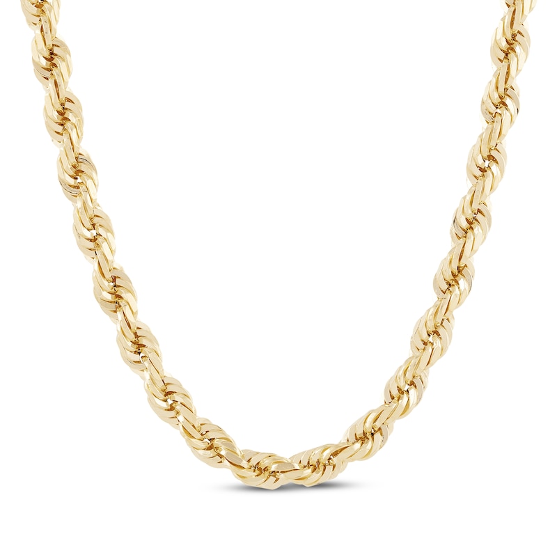 Semi-Solid Glitter Rope Chain 5.5mm 10K Yellow Gold 22"