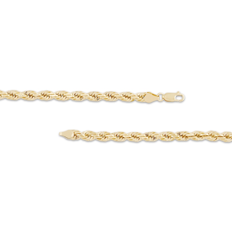 Semi-Solid Glitter Rope Chain 5.5mm 10K Yellow Gold 22"